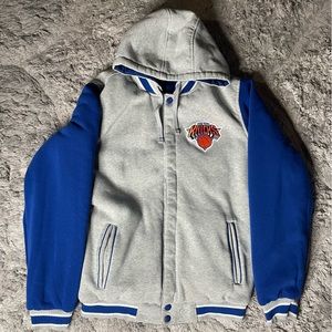 New York Knicks JH Design Reversible Poly-Twill Hooded Jacket Size M